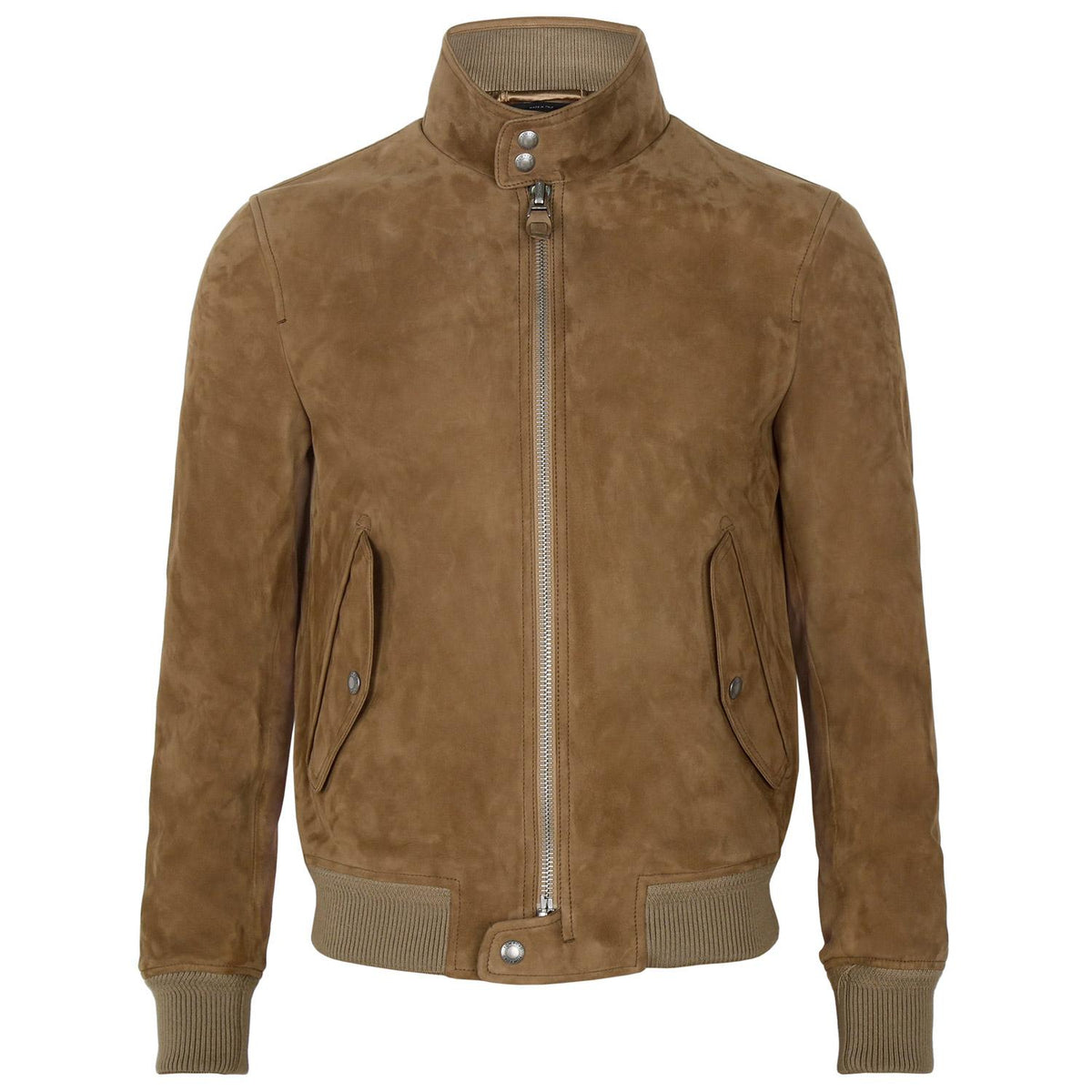 TOM FORD Caramel Suede Harrington Jacket LBG003 LMS027 KB285
