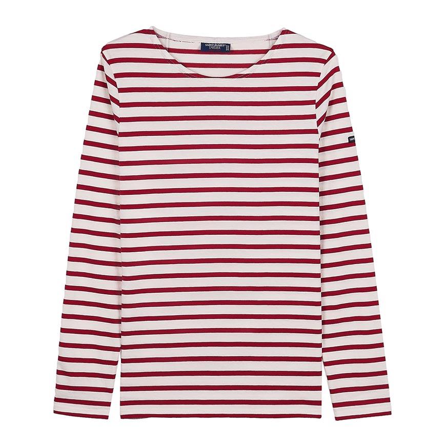 Saint James Ecru Persan Striped Cotton Long-Sleeve T-Shirt Women