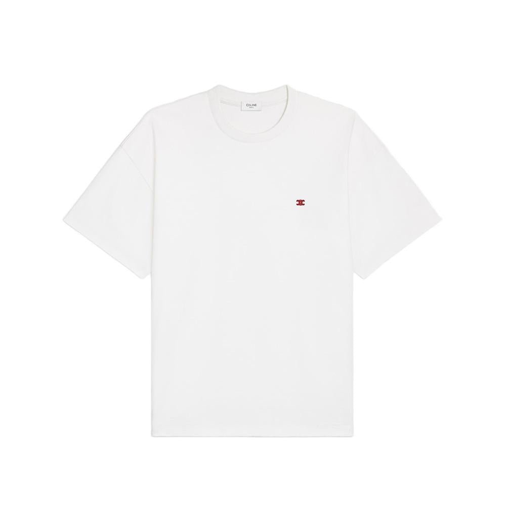 CELINE Cotton Jersey Short Sleeve T-Shirt White