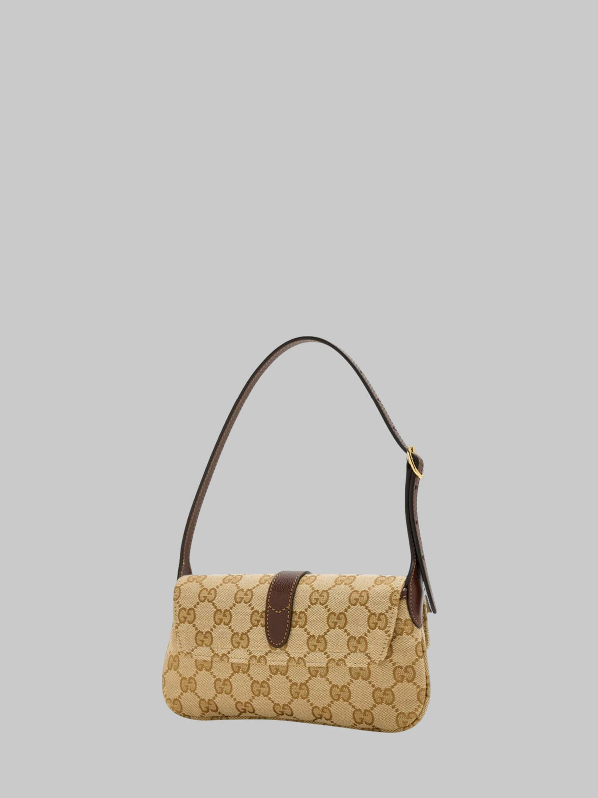 GUCCI Leather Shoulder Bag Beige Brown Women’s Handbag