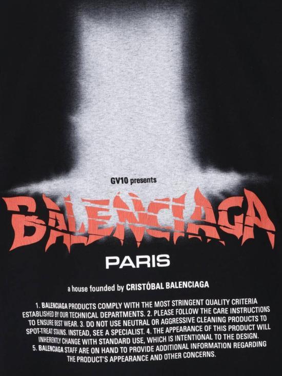 BALENCIAGA The Door Oversize Black T-Shirt Men’s Cotton