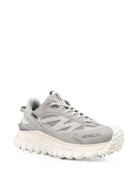 Moncler Grey Leather Low-Top Sneakers for Men