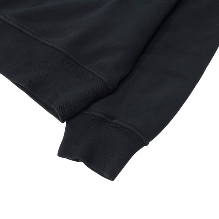 STONE ISLAND Logo Patch Cotton Crewneck Sweatshirt Black Men