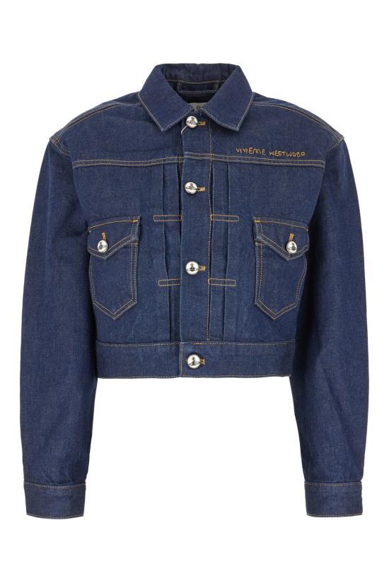 Vivienne Westwood Indigo Denim Marlene Cropped Jacket 19010018 W0162
