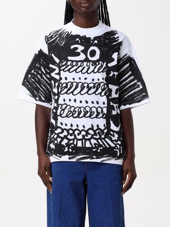 Marni Black Cake Print T-Shirt THJE0263PA USCX14 CKW01