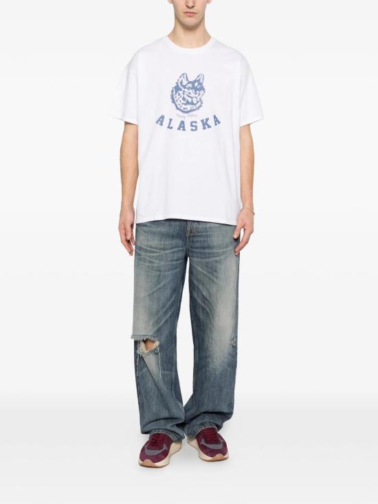 Wild Donkey White Alaska Graphic Short Sleeve T-Shirt
