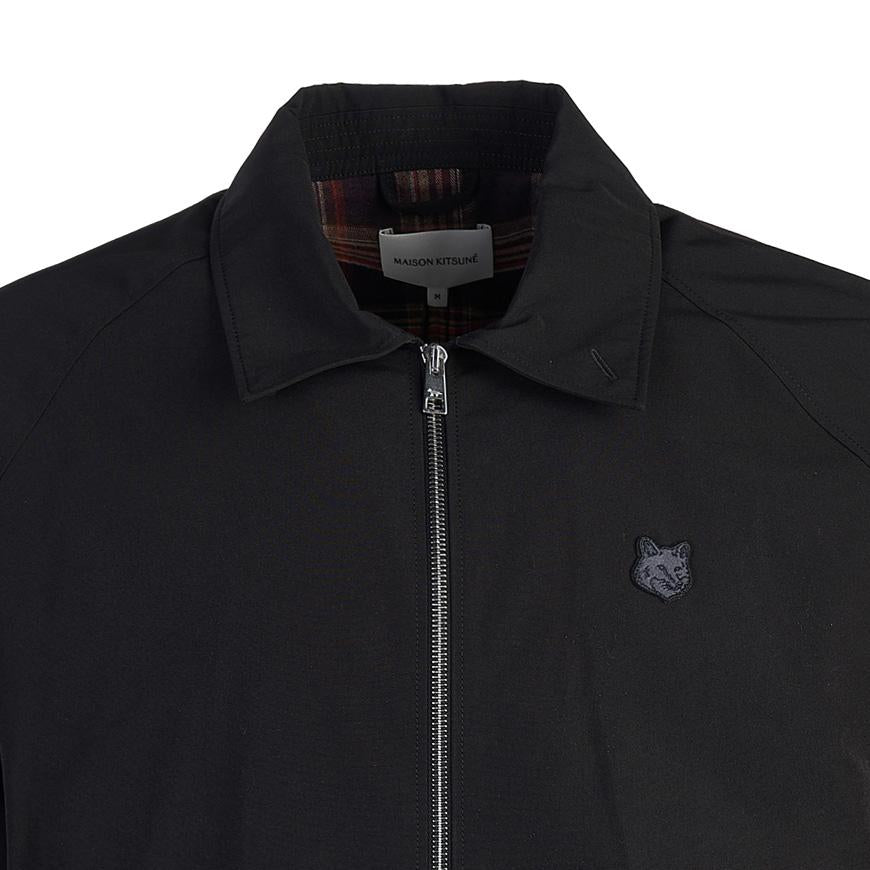 Maison Kitsune Bold Fox Patch Harrington Jacket Black Men