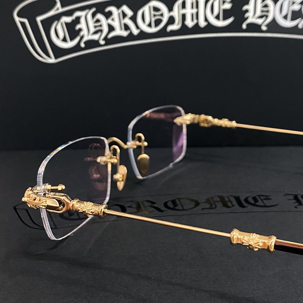 Chrome Hearts Gold Plate Brown Bone Brown Eyeglasses