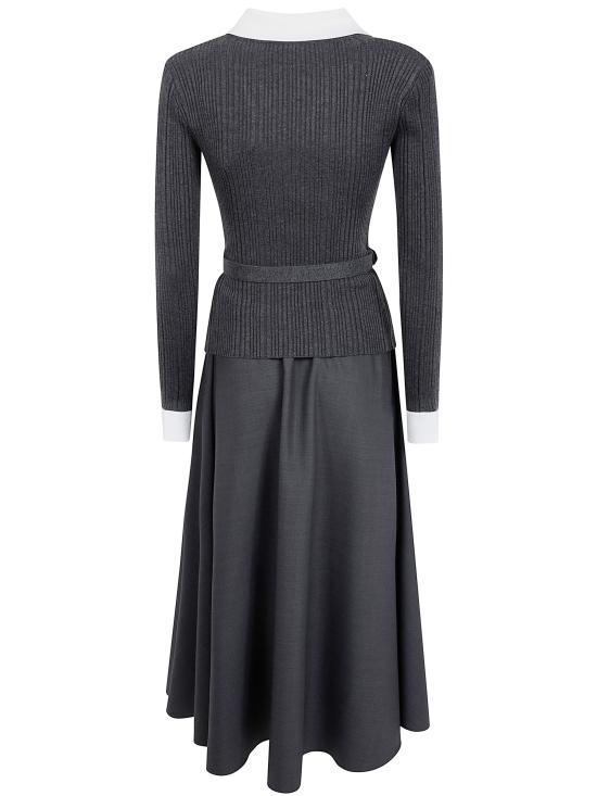 Self Portrait Grey Midi Dress