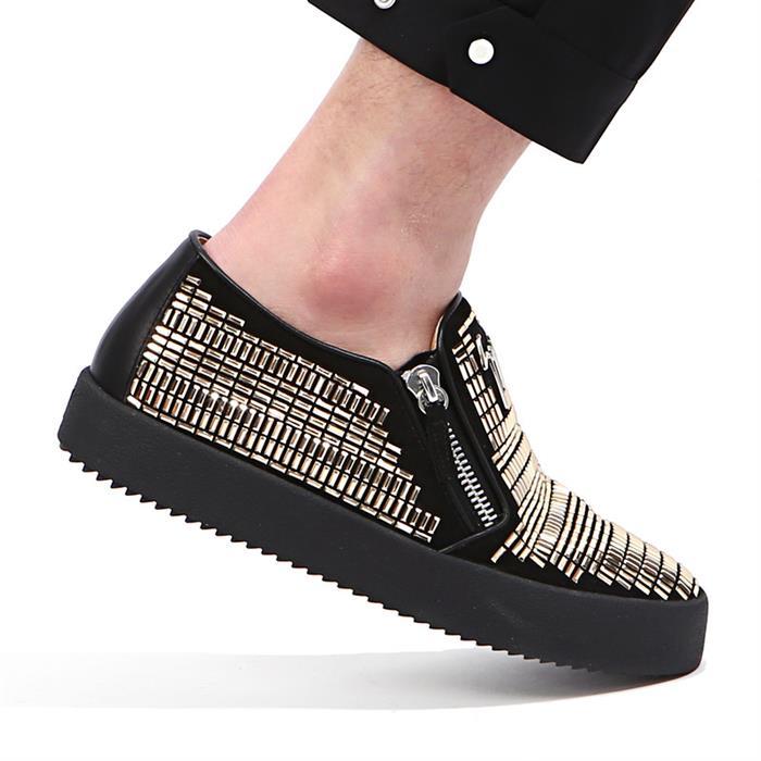 Giuseppe Zanotti Gold Tile Low-Top Sneakers RM7085 NERO
