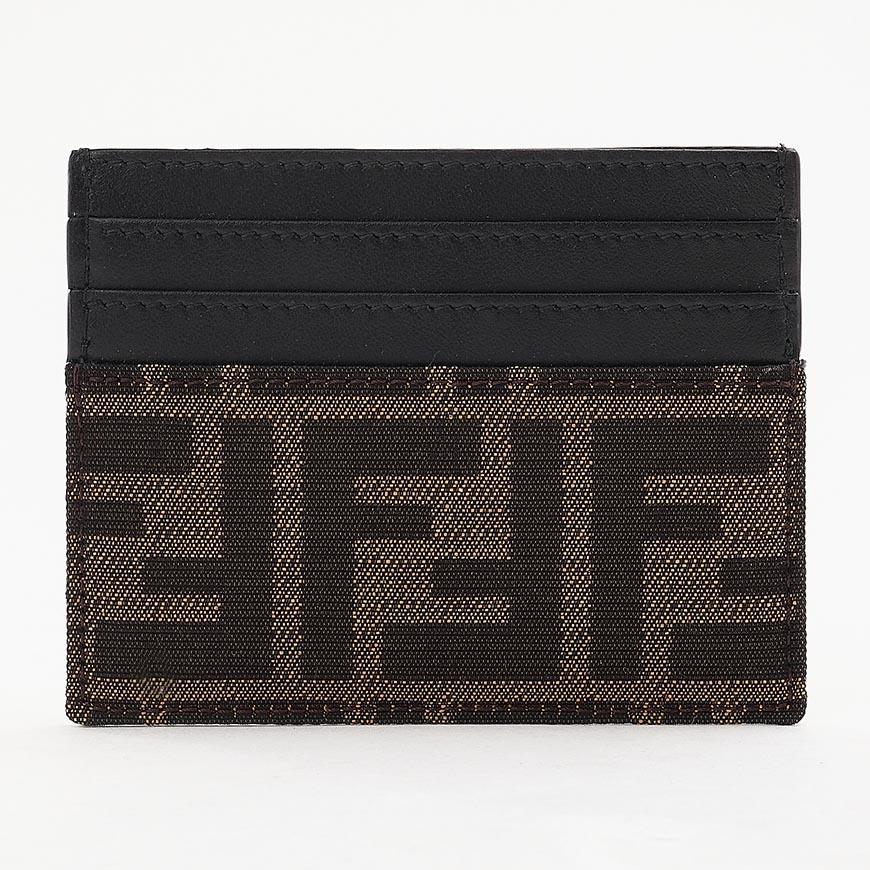 FENDI Men’s FF Jacquard Card Holder Wallet Black