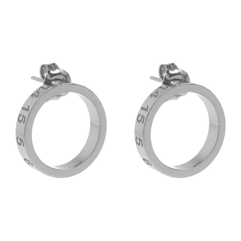 Maison Margiela Silver Numbering Hoop Earrings Unisex Jewelry