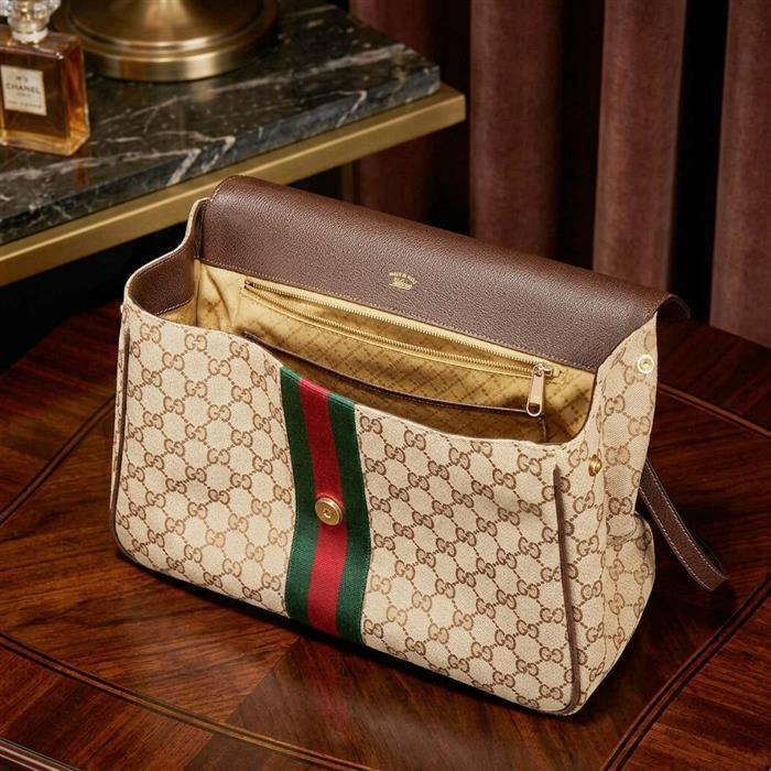 GUCCI Paparazzo Large Top Handle Shoulder Bag Cream Leather