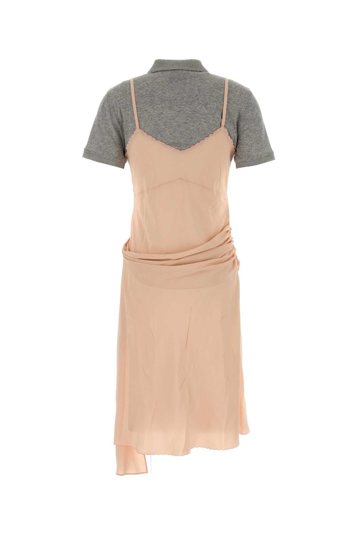 Miu Miu Short Sleeve Midi Dress Black Cotton Ribbed Knit