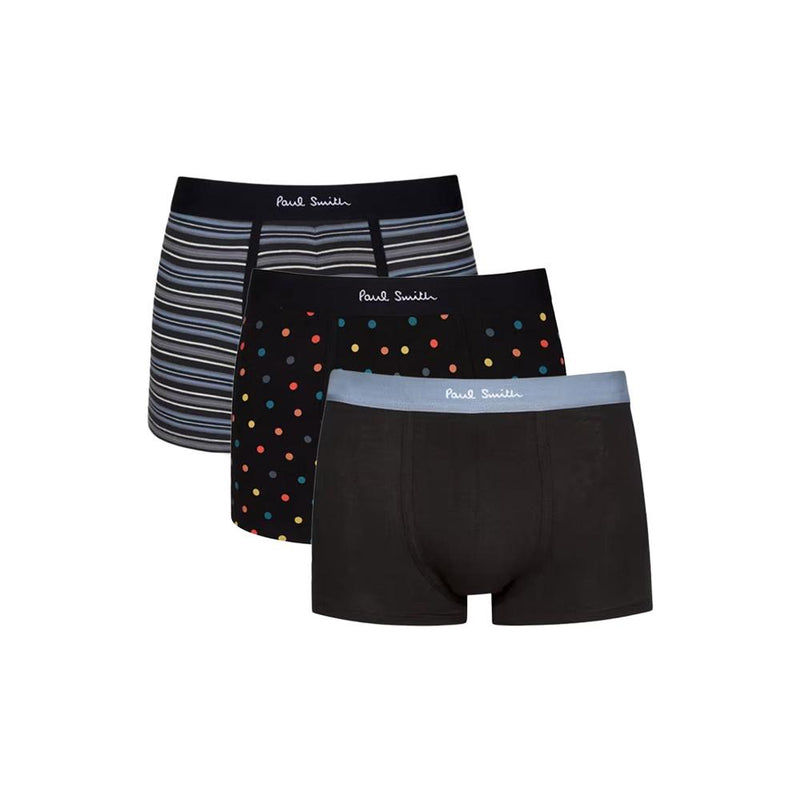 Paul Smith Logo Waistband Trunks 3-Pack Black Underwear for Me M1A 914 U3PK85 79