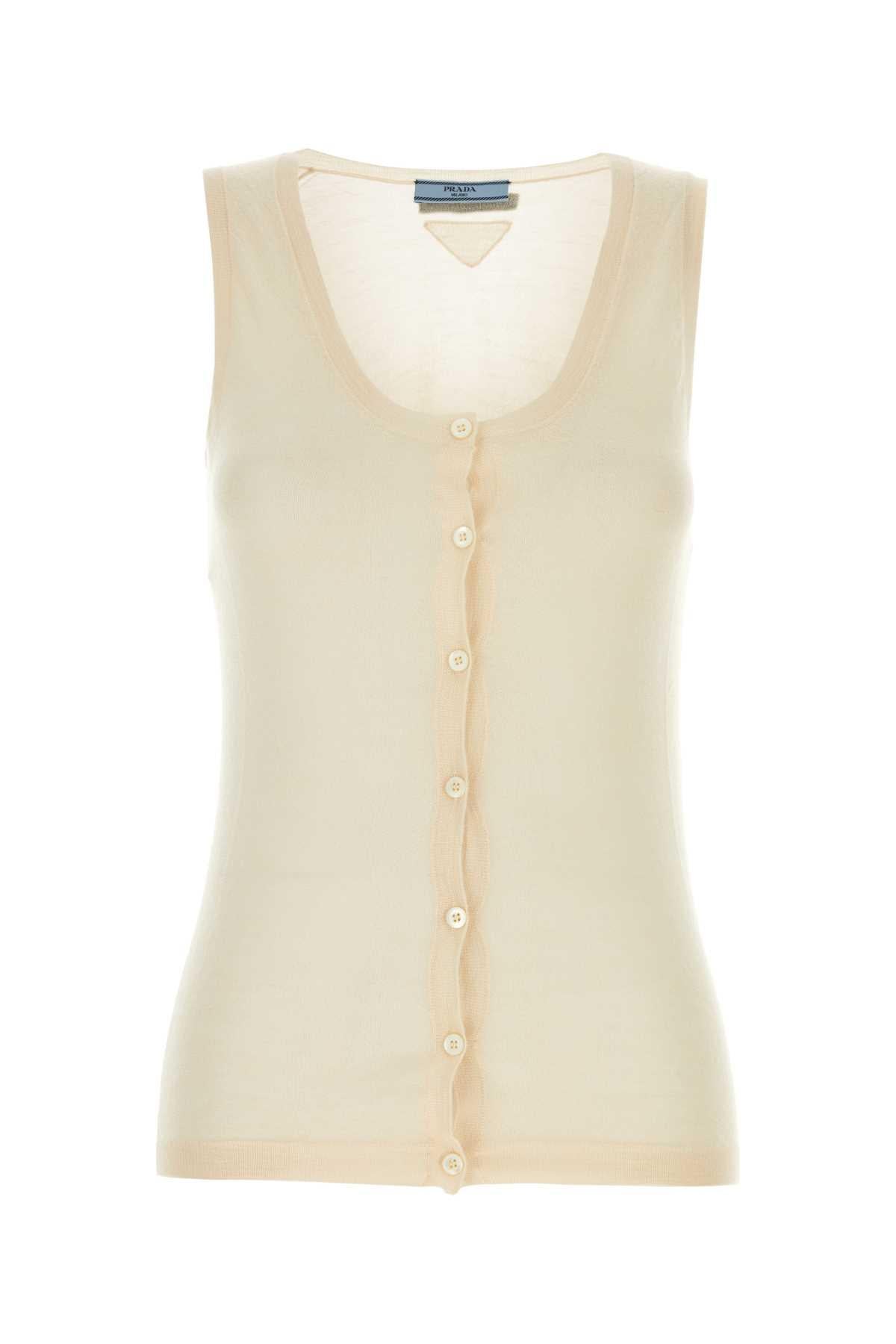 PRADA Black Sleeveless Cotton Blouse
