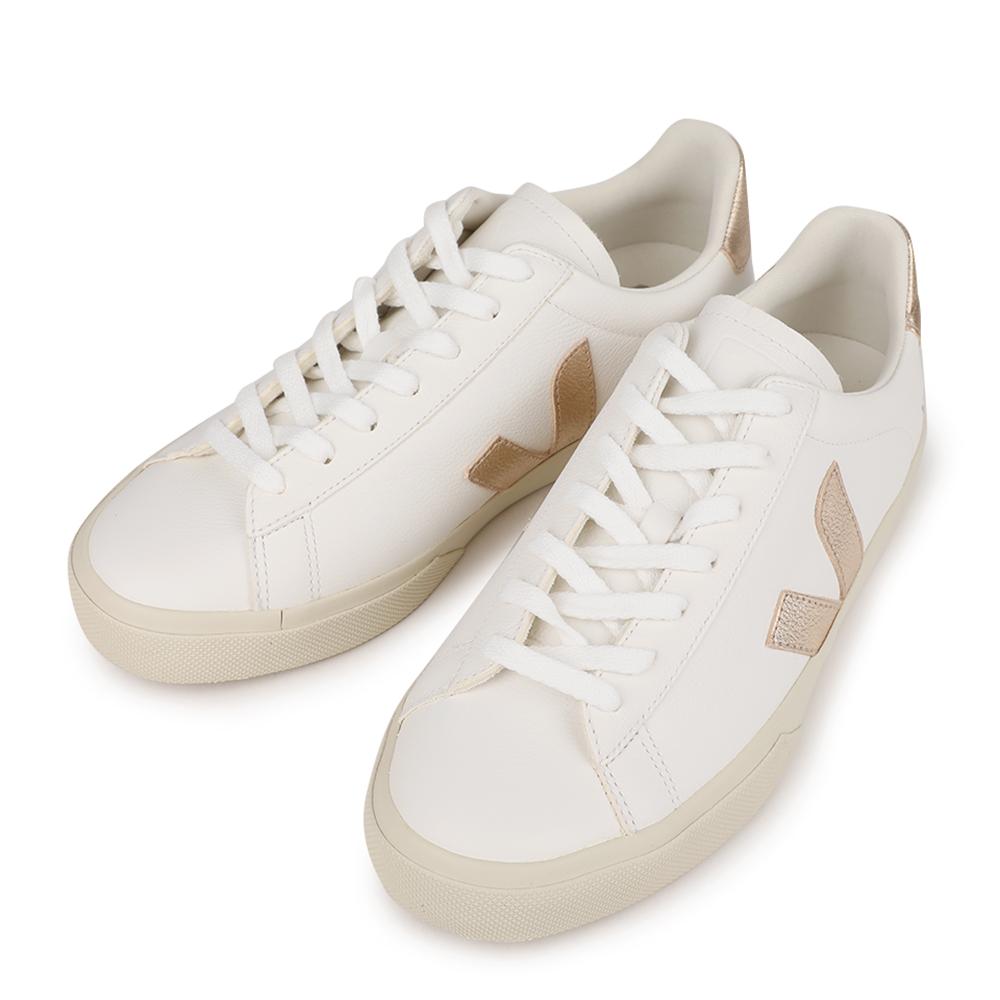 VEJA Campo Leather White Platinum Low-Top Sneakers CP0503495B