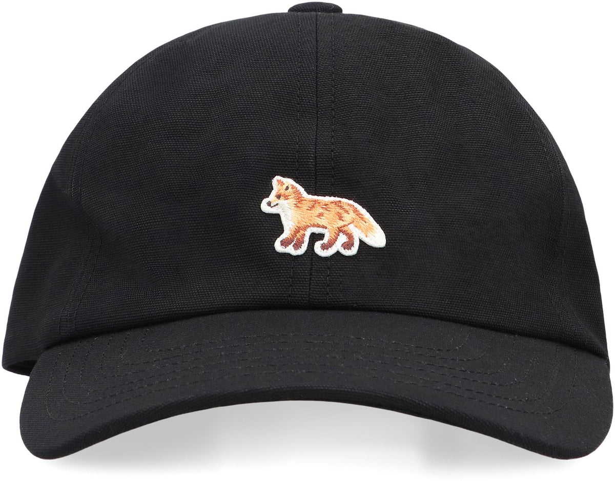 Maison Kitsune Cotton Baseball Cap Black Men’s Accessory