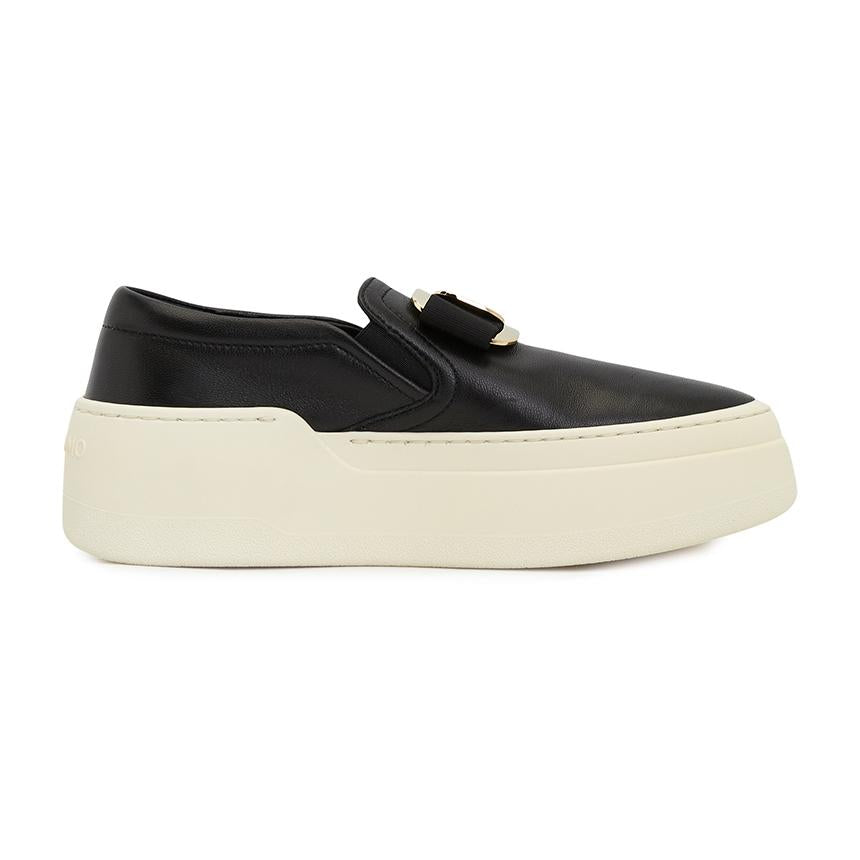 Ferragamo New Vara Women’s Slip-On Crystal Nero Pumps/ Slingback Heels