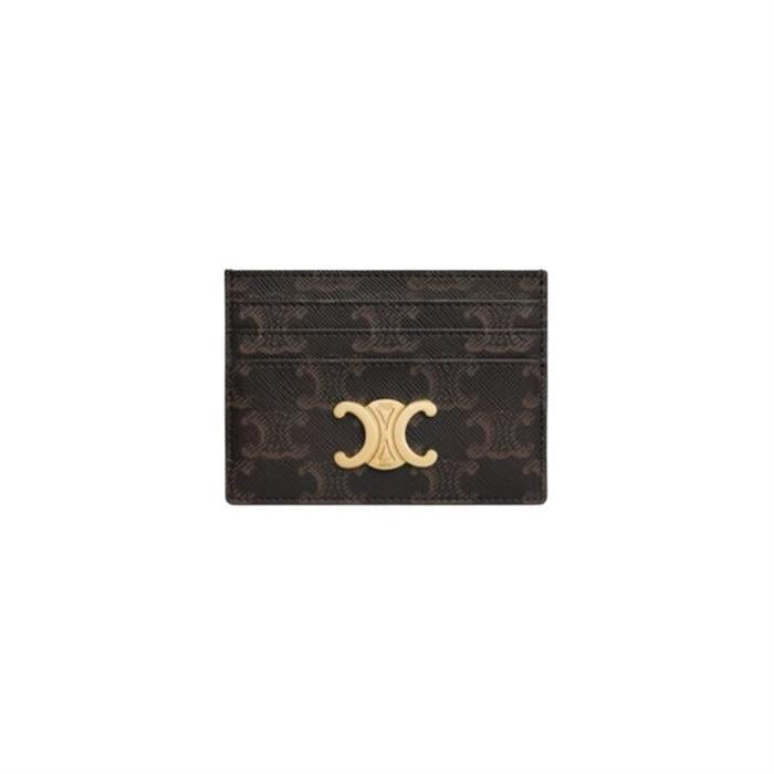 CELINE Triomphe Leather Card Holder 10L832CQH