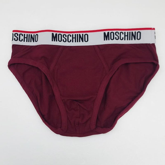 Moschino Burgundy Cotton Briefs 2-Pack Men’s Underwear