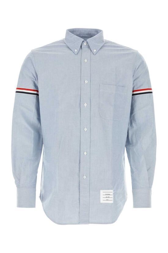 THOM BROWNE Light Blue Oxford Armband Classic Long Sleeve Shirt