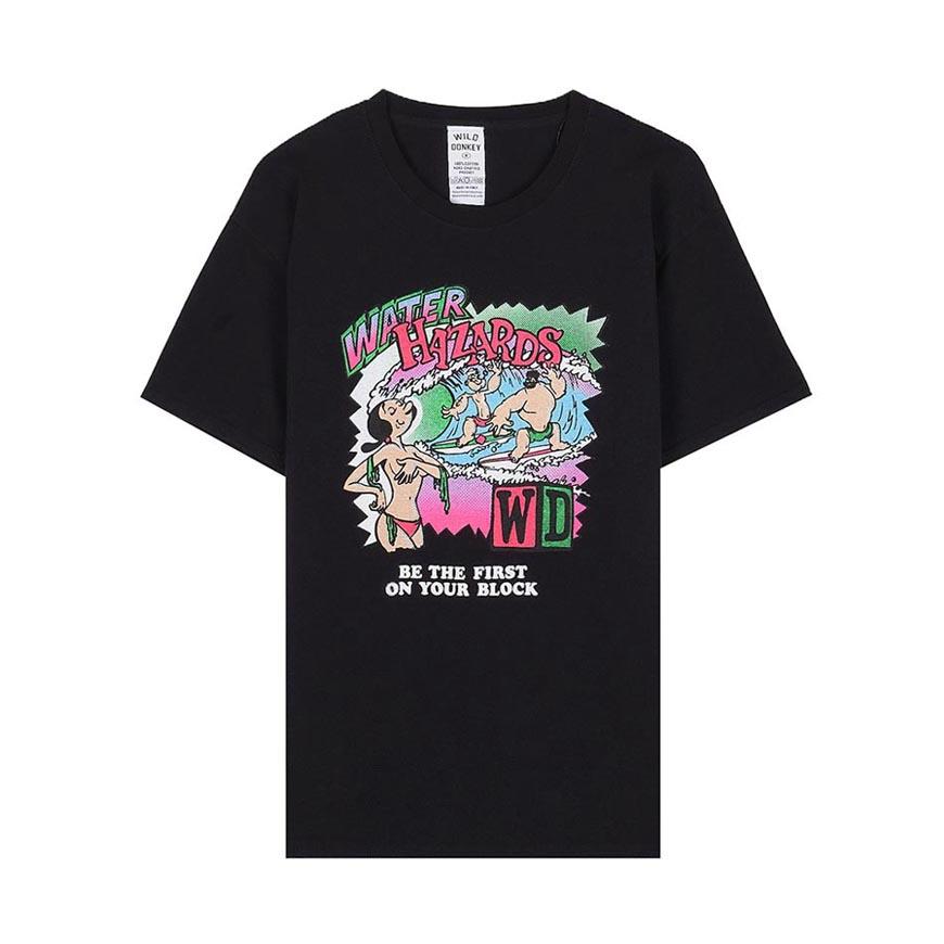 Wild Donkey Unisex Hazard Graphic T-Shirt Black