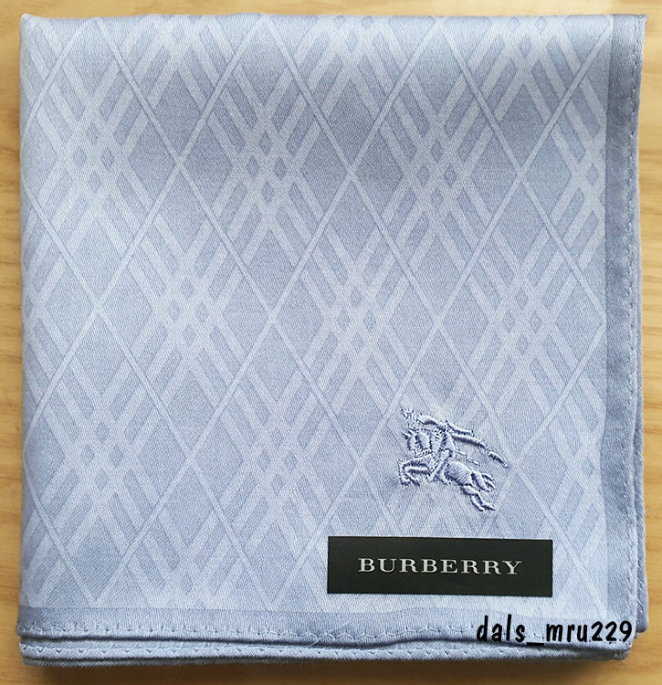BURBERRY Diagonal Horse Logo Petite Scarf Sky Blue Unisex Scarf