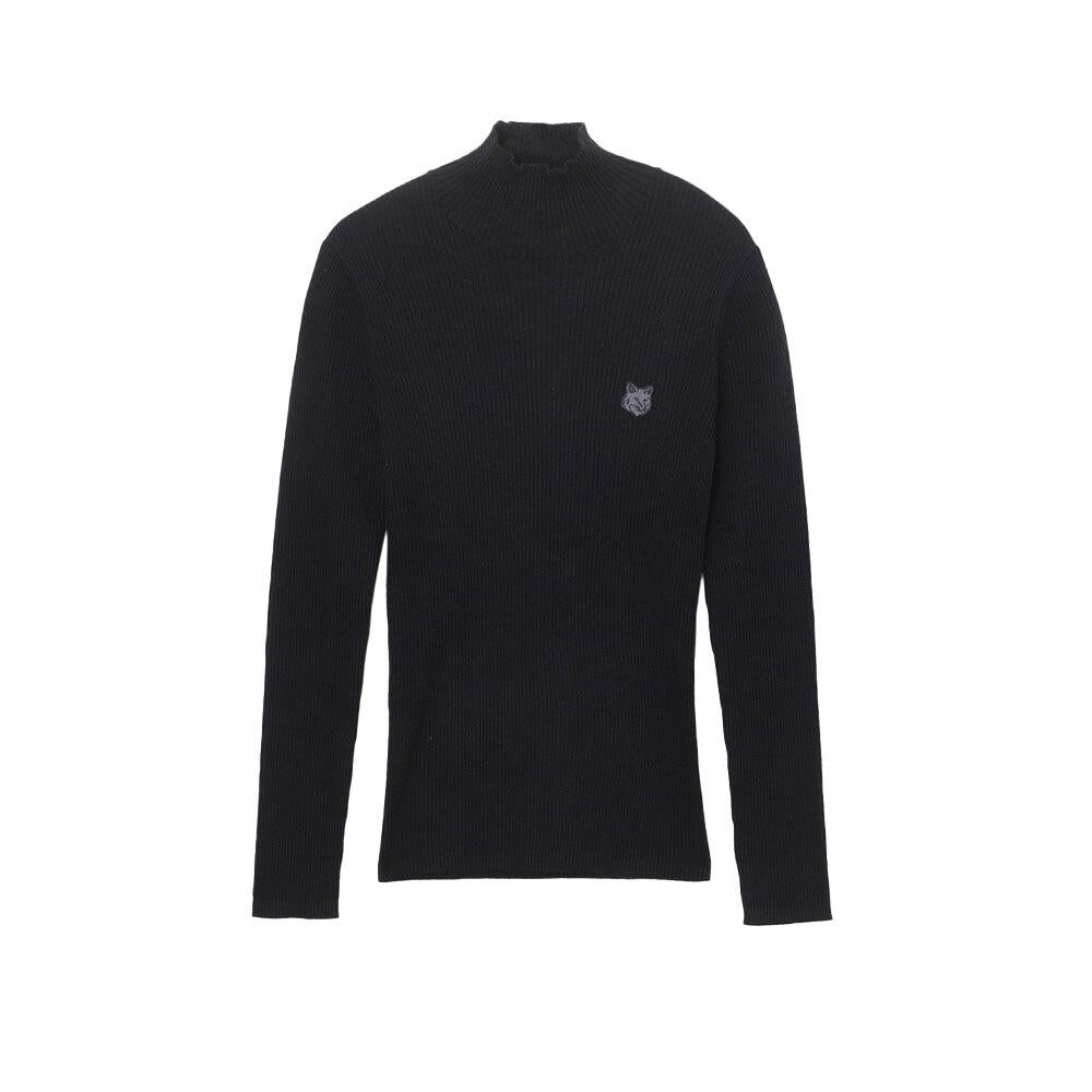 Maison Kitsune Fox Head Turtleneck Knit Sweater Women Black