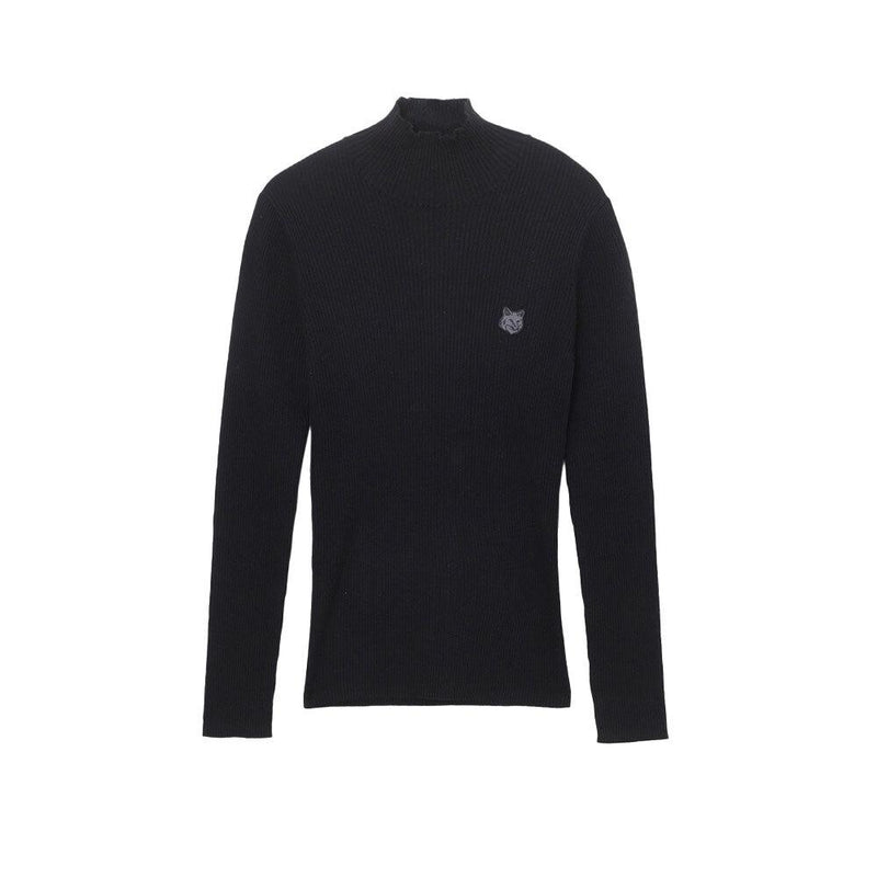 Maison Kitsune Fox Head Turtleneck Knit Sweater Women Black