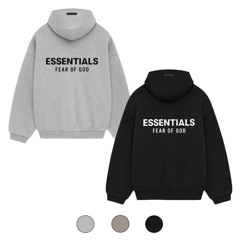 Fear of God Essentials Fleece Back Logo Hoodie Black