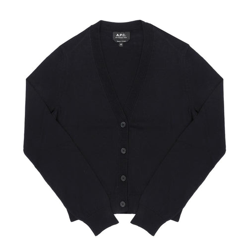 A.P.C. Josephine Crepe V-Neck Cardigan for COEZJ F22316 IAK DARK NAVY JOSEPHINE