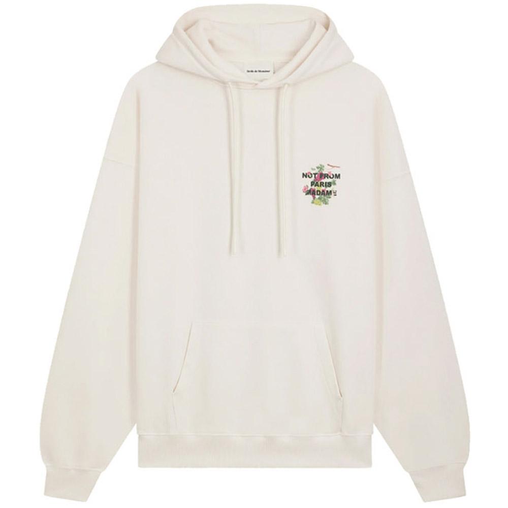 DROLE DE MONSIEUR Cream Grape Slogan Print Hoodie