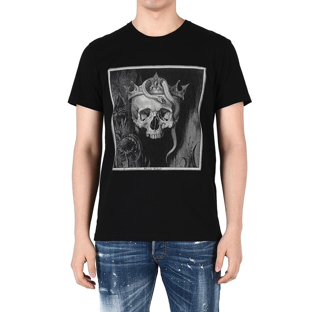 Alexander Mcqueen King Skull Short Sleeve T-Shirt Black