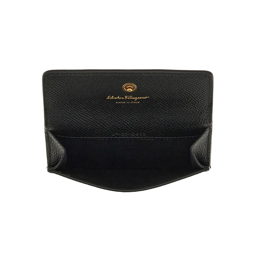 Ferragamo Gold Gancini Chain Leather Card Holder Wallet 22 0413 0758545