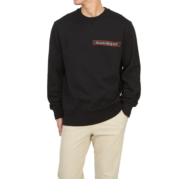 Alexander Mcqueen Black Logo Crewneck Sweatshirt for Men