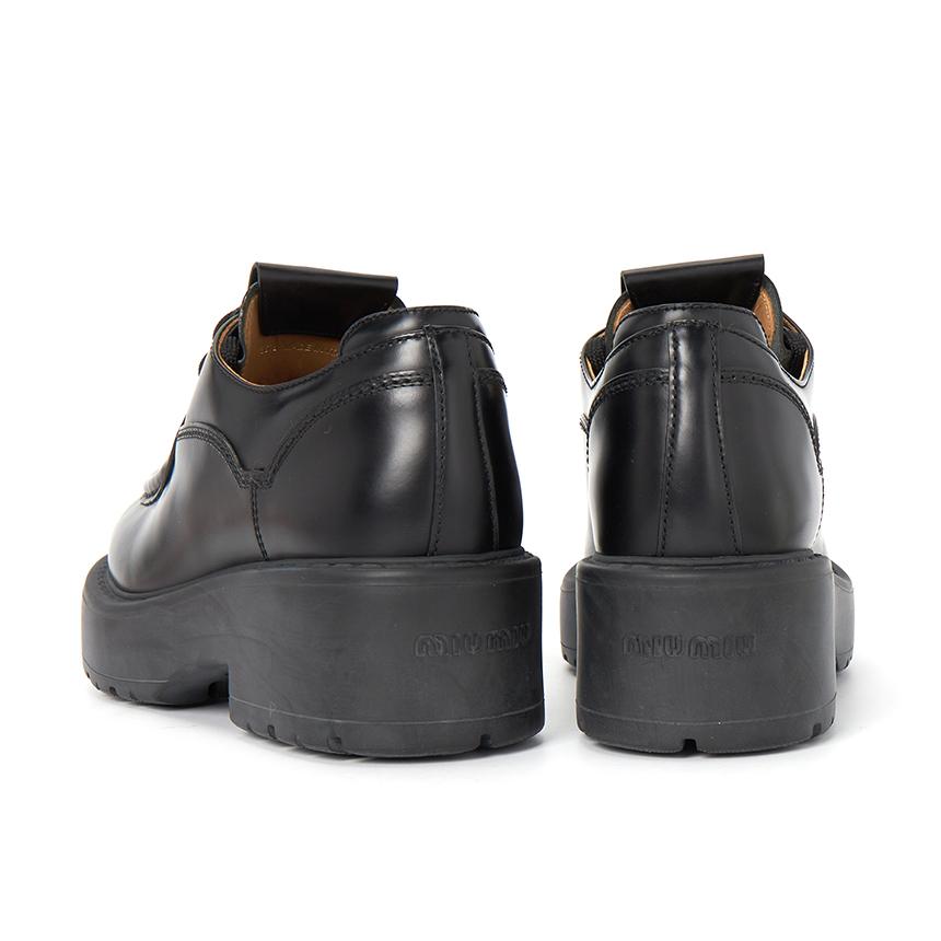 Miu Miu Black Leather Loafers for Women