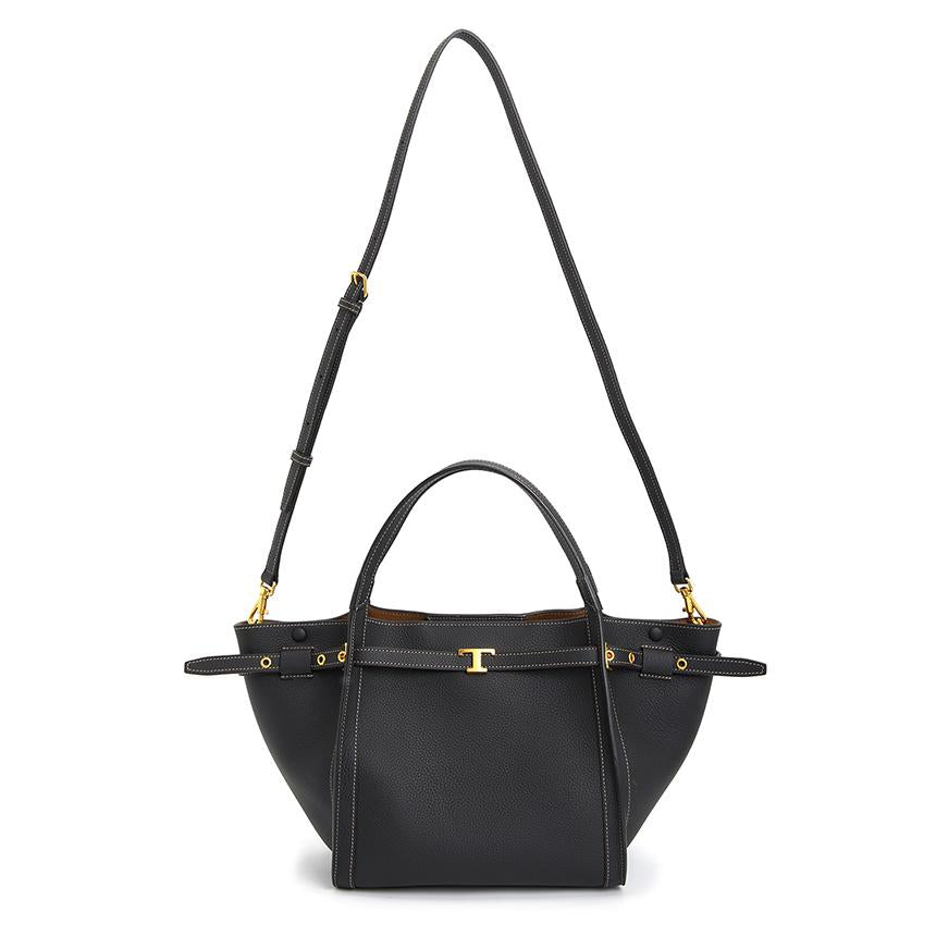 Tods Small Women’s Shopper Tote Bag Black Leather XBWTIMA0200 WKAB999