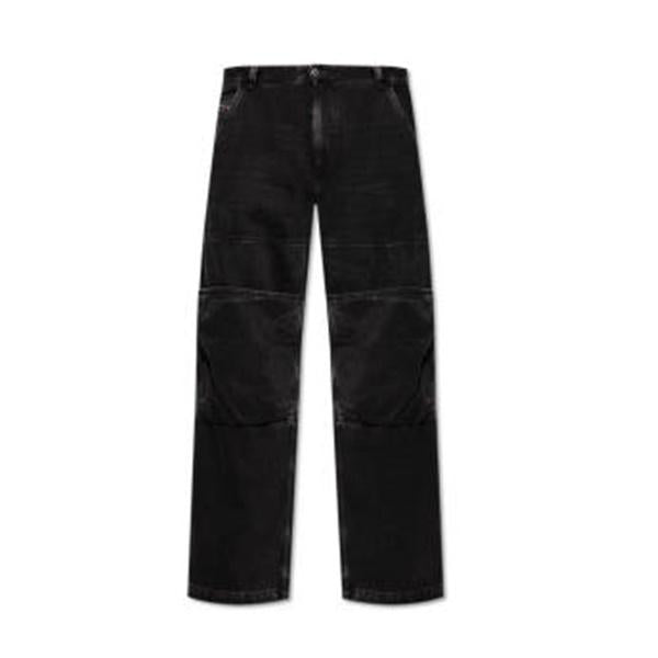 DIESEL DSHIFT Wide Vintage Wash Black Denim Pants Unisex A17294 09J96