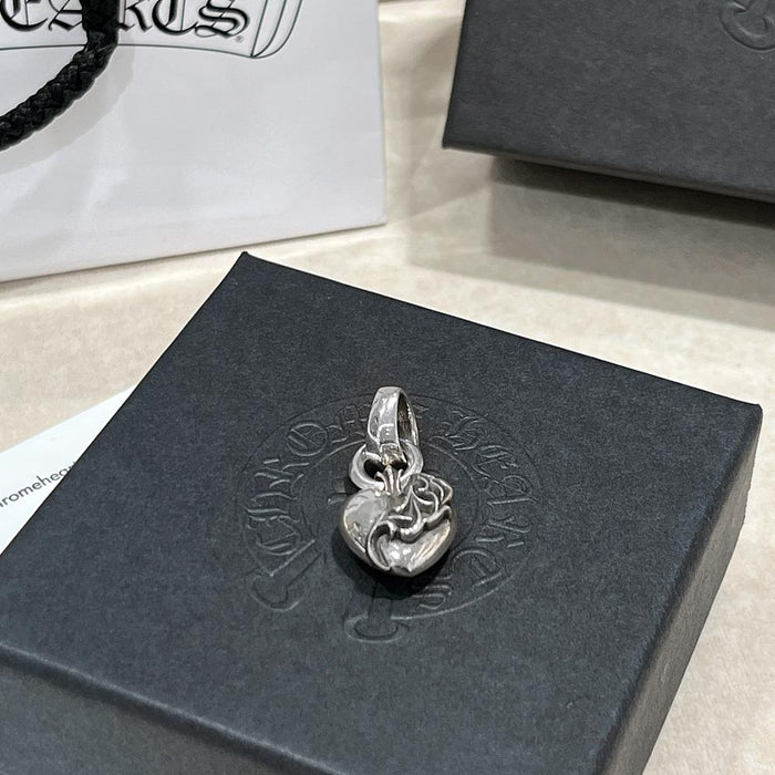 Chrome Hearts Silver Heart Charm 925 Pendant Unisex