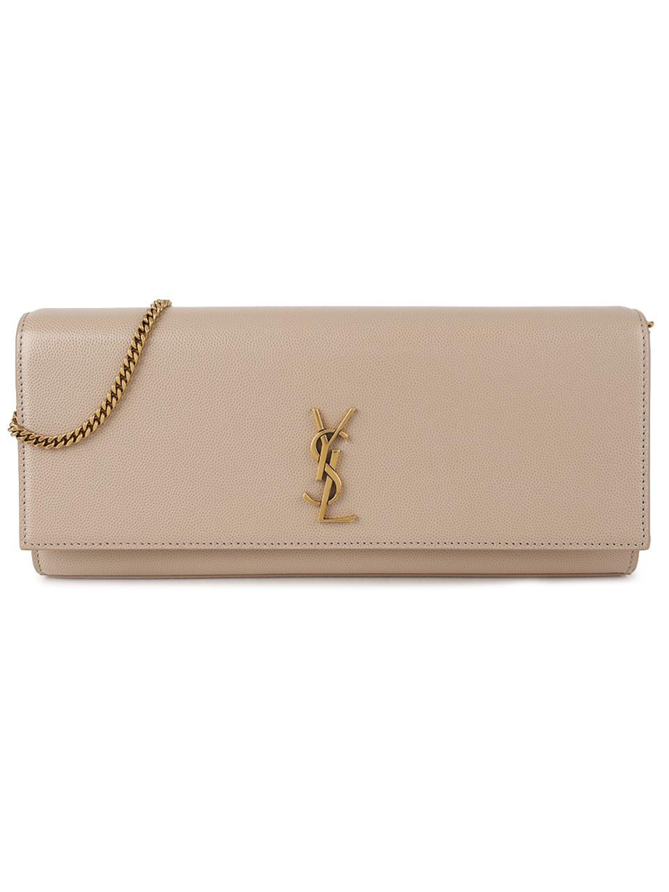 Saint Laurent Grain de Poudre Leather Kate Clutch Bag 851921 AAGBE 2721