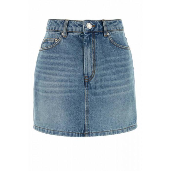 AMI Mini Skirt Women’s Navy Wool Blend Midi Skirt