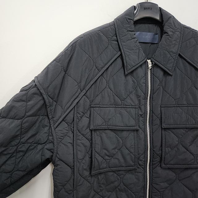Juun.J Nylon Quilted Padded Shirt Jacket Unisex Black