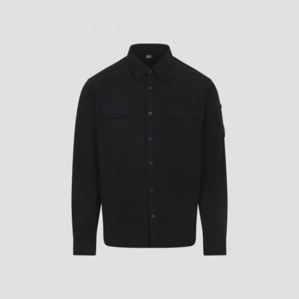 CP Company Gabardine Long Sleeve Lens Shirt Organic Lens Men