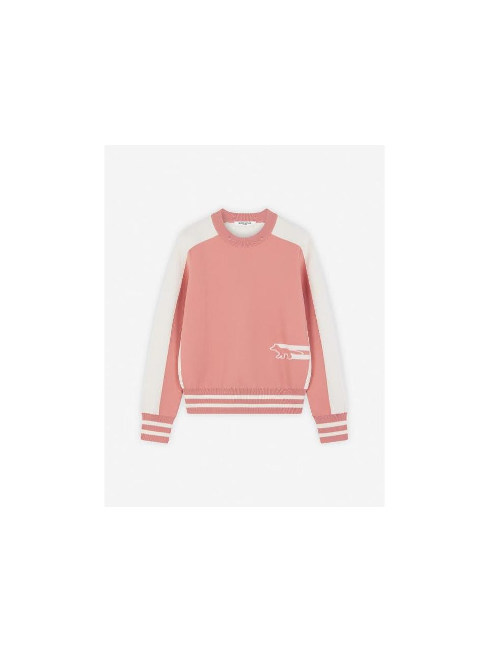 Maison Kitsune Flash Fox Logo Crewneck Sweatshirt - Pink Cot NW00803 KM0327 P634