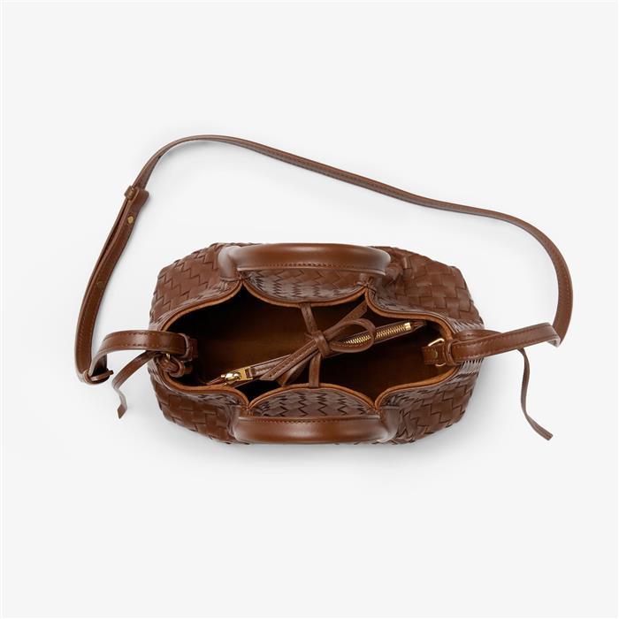 Bottega Veneta Intrecciato Small Pinacoteca Tote Bag Brown Leather