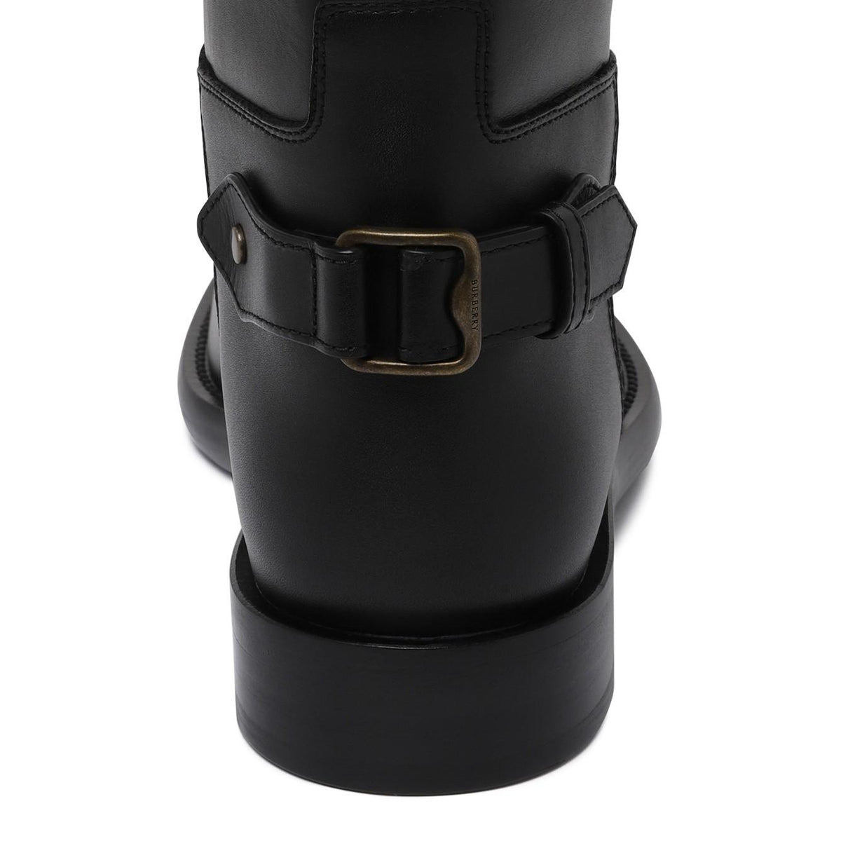 BURBERRY Black Leather Knee-High Long Boots