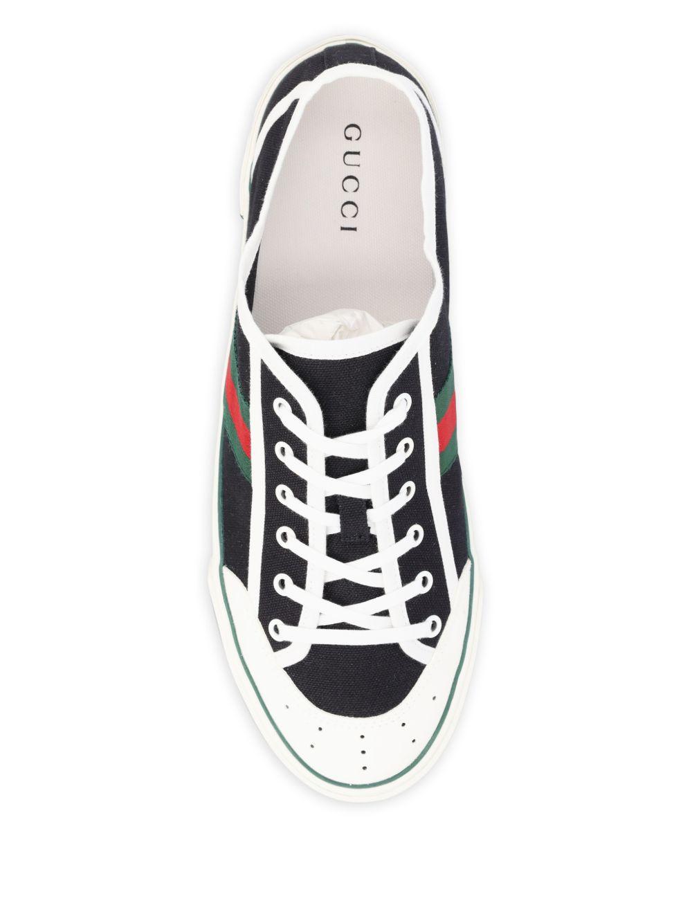 GUCCI Black Leather Low-Top Sneakers