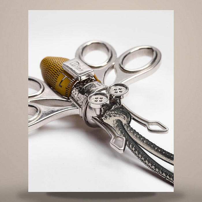DIOR Bee Black Smooth Calfskin Antique Silver Brass Bag Charm Keyring
