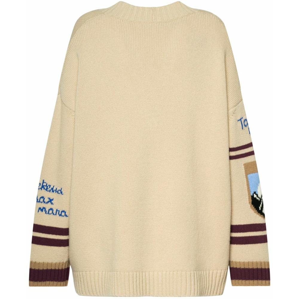 Max Mara Beige V-Neck Cardigan 2425346052 001